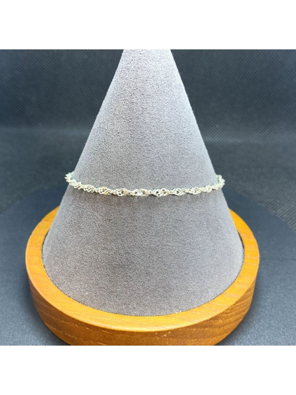 Lightweight Sterling Silver 925 Twist Rope Chain Bracelet Size 10'' Length